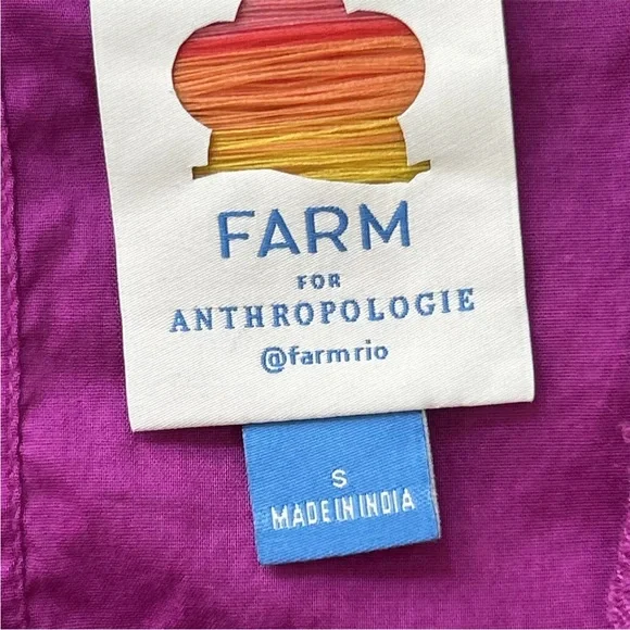 FARM RIO Anthropologie size S KELSIE Eyelet Blouse Top Magenta Purple - Picture 8 of 8
